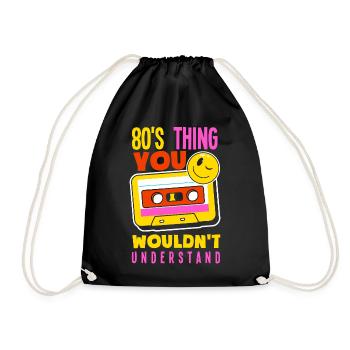 Retour rétro au design vintage des années 80 - Sac de sport léger - noir - Devant