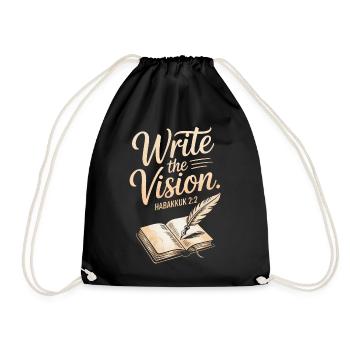 Write the Vision Habakkuk 2:2 Artwork - Drawstring Bag - black - Front