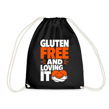 Gluten Free And Loving It Heart - Drawstring Bag - black - Front