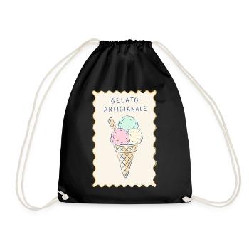 Gelato Artigianale Pastellcreme - Turnbeutel - Schwarz - Vorne