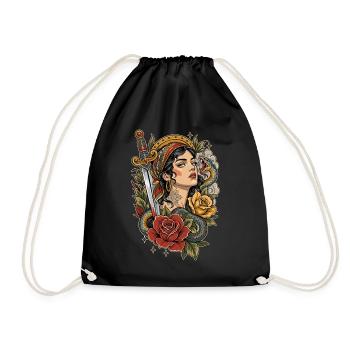 Poison and Roses - Drawstring Bag - black - Front