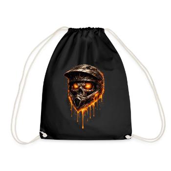 Fire Skeleton Motocross-Helm | Design Badass - Turnbeutel - Schwarz - Vorne