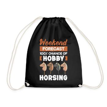 Wochenende Hobby Horsing - Turnbeutel - Schwarz - Vorne