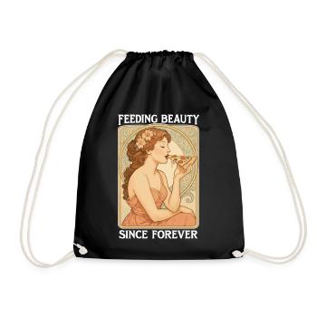 Art Nouveau Pizza Pin-Up - Feeding Beauty - Turnbeutel - Schwarz - Vorne