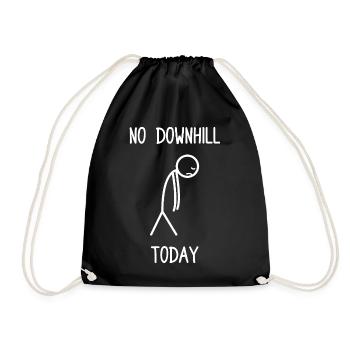No downhill today Bicycle Mountain Bike MTB - Drawstring Bag - black - Front