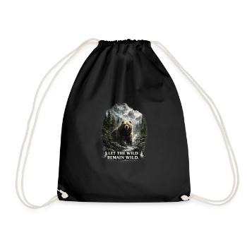 Grizzly Bear – Wilderness & Nature Conservation - Drawstring Bag - black - Front