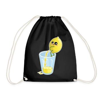 Zitrone macht Saft – Lustiger Cartoon - Turnbeutel - Schwarz - Vorne