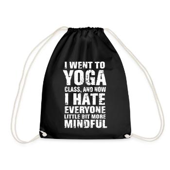 Yoga Frust Mindfulness Lustiges Yoga Geschenk - Turnbeutel - Schwarz - Vorne