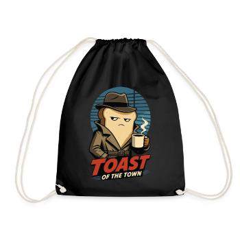 Toast of the Town – Film Noir Frühstück Humor - Turnbeutel - Schwarz - Vorne