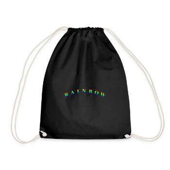 Rainbow Text Bent - Drawstring Bag - black - Front