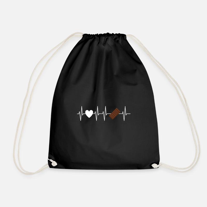 Herzschlag Schokolade - Cadeau De Chocolat - Sac de sport léger - noir