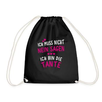 Ich bin die Tante - Turnbeutel - Schwarz - Vorne