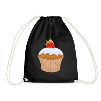 petit gâteau muffins bakery68 de cuisson gâteau gâteau - Sac de sport léger - noir - Devant
