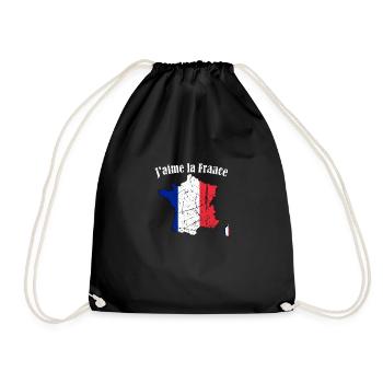 ICH LIEBE FRANKREICH - T-Shirt - Turnbeutel - Schwarz - Vorne