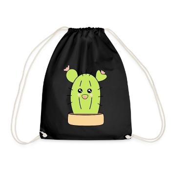 Cactus, cacti, succulents, plant cute - Drawstring Bag - black - Front