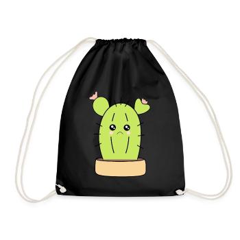Kawaii Cactus - Drawstring Bag - black - Front