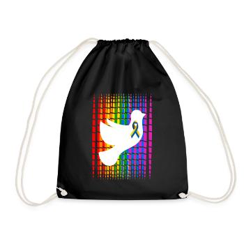 Pride Fiedenstaube Ukraine - Turnbeutel - Schwarz - Vorne