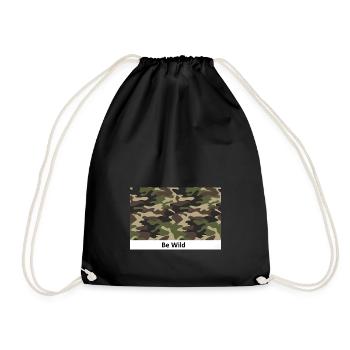 Be Wild Camouflage - Turnbeutel - Schwarz - Vorne