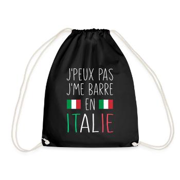 J'peux Pas J'me Barre En Italie - Sac de sport léger - noir - Devant
