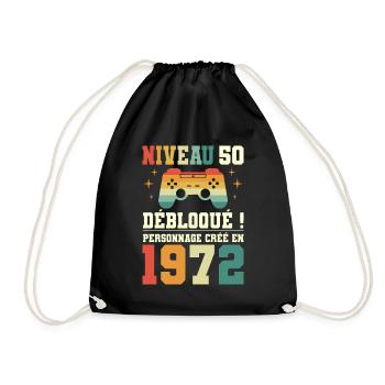 Anniversaire 50 Ans Geek Niveau 50 Humour - Sac de sport léger - noir - Devant
