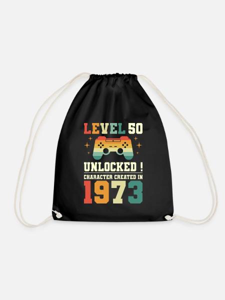 Level 50 Anniversary Gamer 50 Jahre - Turnbeutel - Schwarz