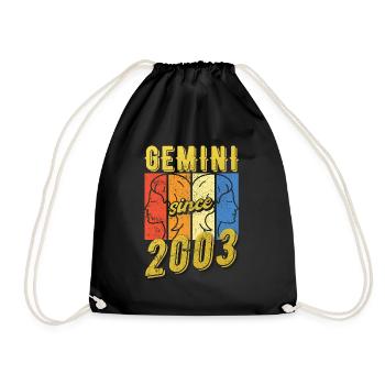 Cadeau du Zodiaque Gémeaux 2003 - Sac de sport léger - noir - Devant