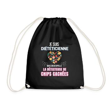 Je suis diététicienne - Sac de sport léger - noir - Devant