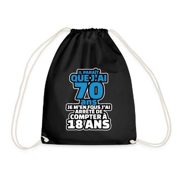 il parait que j'ai 70 ans je m'en fous j'ai arrêté - Sac de sport léger - noir - Devant