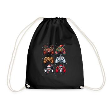 Gamer Gaming Gamer Gamepad Joystick Console - Drawstring Bag - black - Front