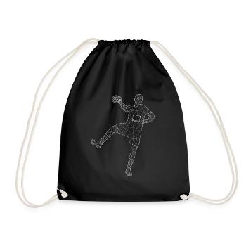 Handball player in jump, white Design - Drawstring Bag - black - Front