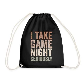 I take game night seriously - Drawstring Bag - black - Front