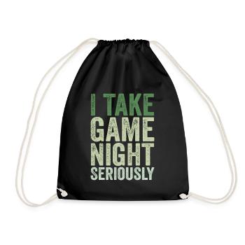 I take game night seriously - Drawstring Bag - black - Front