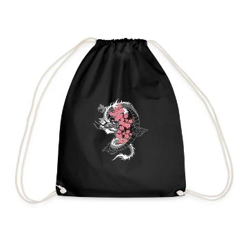 Japanese Dragon Cherry Blossom Tree Sakura Tree - Drawstring Bag - black - Front