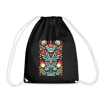 Otomi Fleurs Art Floral Mexicain - Sac de sport léger - noir - Devant