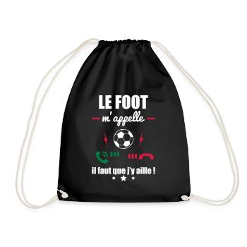 Le foot m appelle,football - Sac de sport léger - noir - Devant