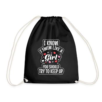 Swimming Sport Sport - Drawstring Bag - black - Front