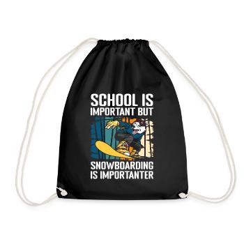 Snowboarder Hobby Snow Mountain - Drawstring Bag - black - Front
