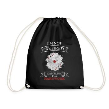 Card Card Blackjack Game - Drawstring Bag - black - Front