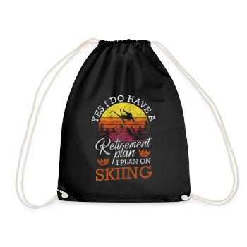Snowboarding Mountain Winter Ski Holidays - Drawstring Bag - black - Front