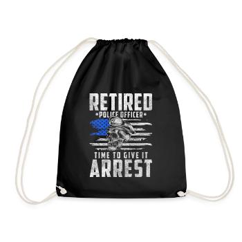 Policewoman Stop Crime Scene Siren - Drawstring Bag - black - Front
