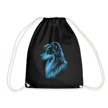 Hütehund blau - Turnbeutel - Schwarz - Vorne