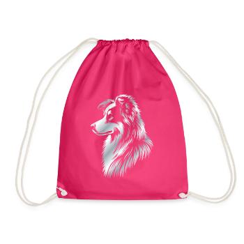 Hütehund silber - Turnbeutel - Fuchsia - Vorne