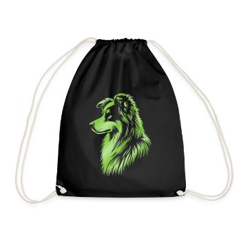 Hütehund grün - Turnbeutel - Schwarz - Vorne