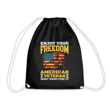 Drapeau des États-Unis Touriste militaire - Sac de sport léger - noir - Devant