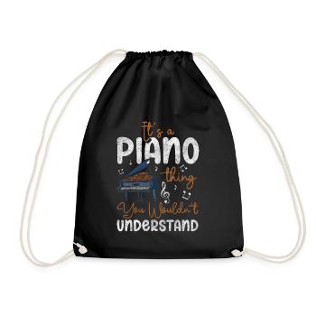 Piano Music Classical Music - Drawstring Bag - black - Front