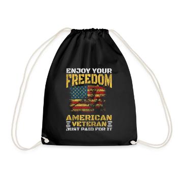 United States Patriot Eagle Soldier - Drawstring Bag - black - Front