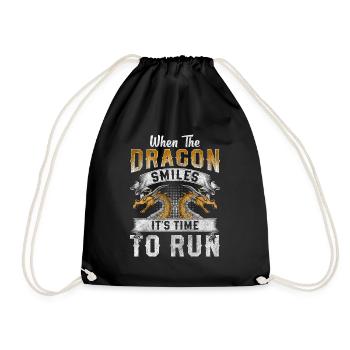 Dragon Mythology Book Tribal - Drawstring Bag - black - Front