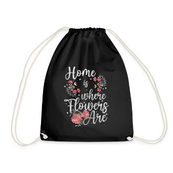 Blumen Bunt Hochzeit - Drawstring Bag - black - Front