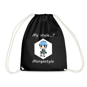 Manga - Anime - Boy - Comic style - Drawstring Bag - black - Front