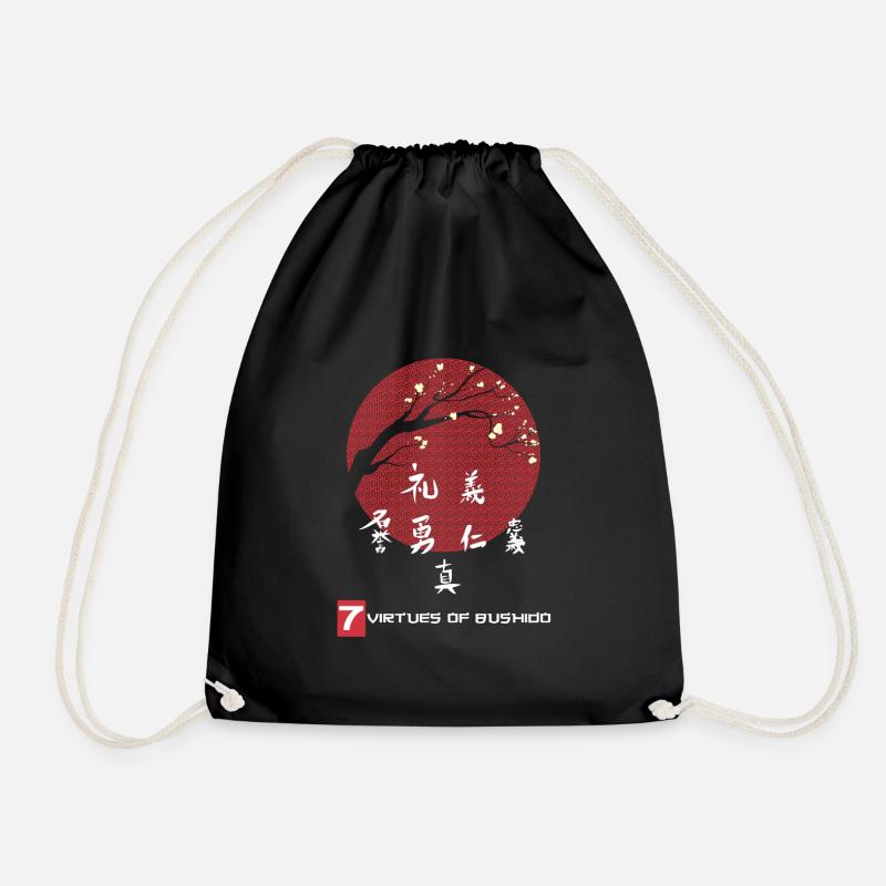 Sieben Tugenden der Samurai japanische Schrift - Turnbeutel - Schwarz